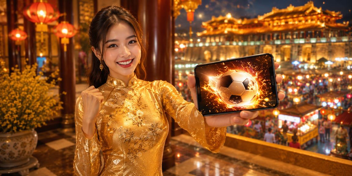 Người dùng chơi casino trên điện thoại di động tại Huế với áo dài